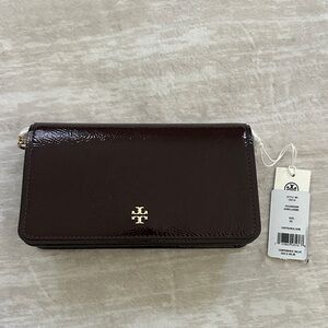 Tory Burch Dark Brown Leather Clutch